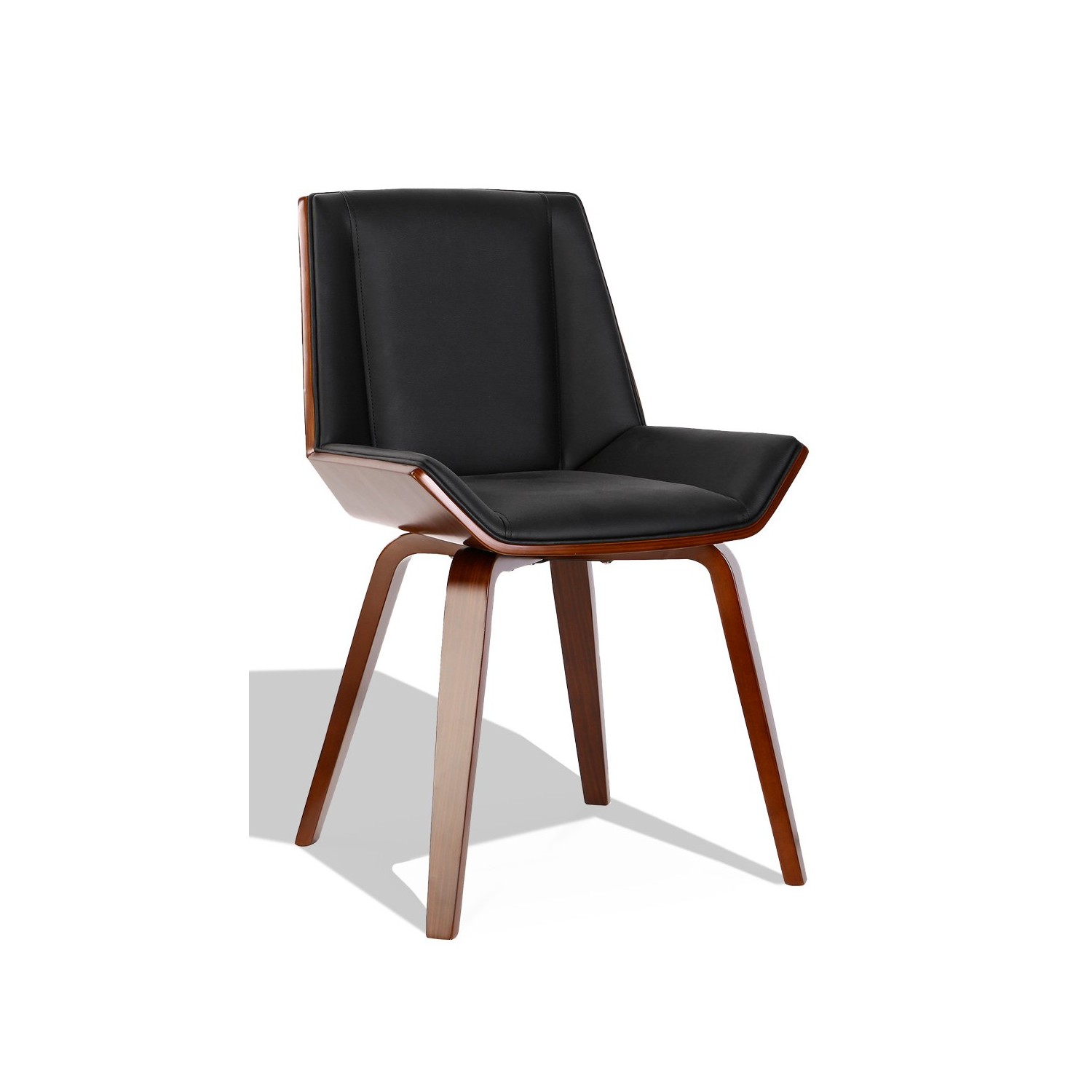 Sedia Nordic Plywood S con cuscino in similpelle e noce