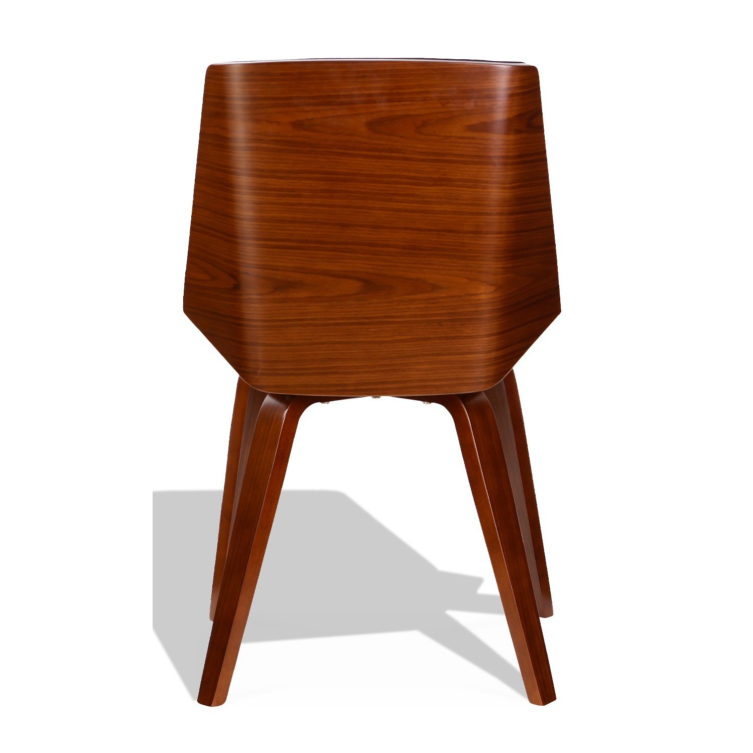 Chaise Nordic Plywood S avec similicuir et coussin en noyer