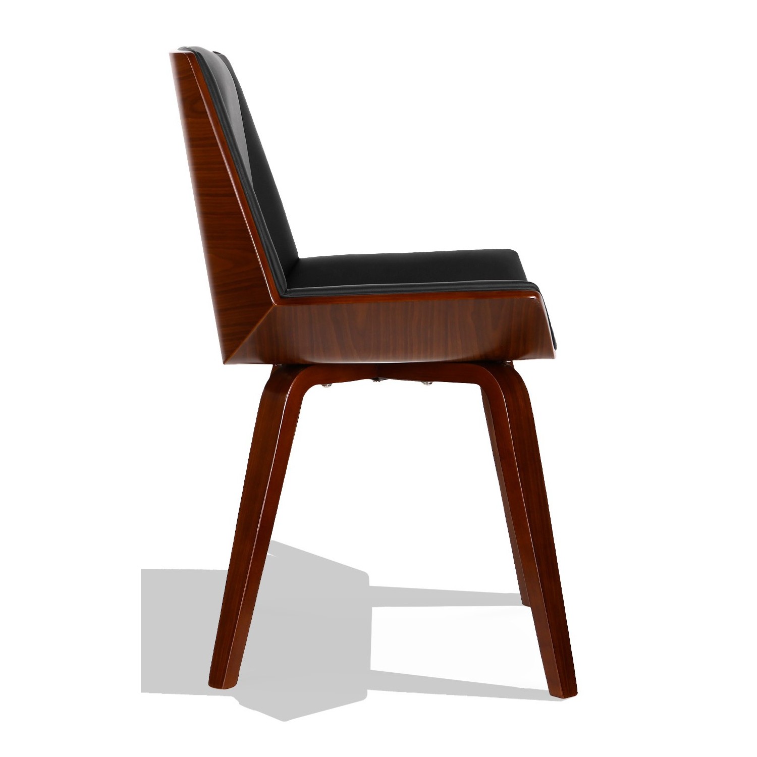 Sedia Nordic Plywood S con cuscino in similpelle e noce