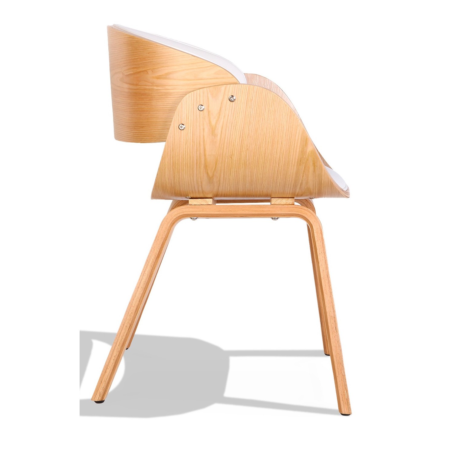 Chaise Nordic Burrow S avec coussin en simili cuir bois d'érable