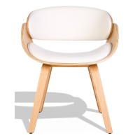 Nordic Burrow S chair with maple wood imitation leather cushion