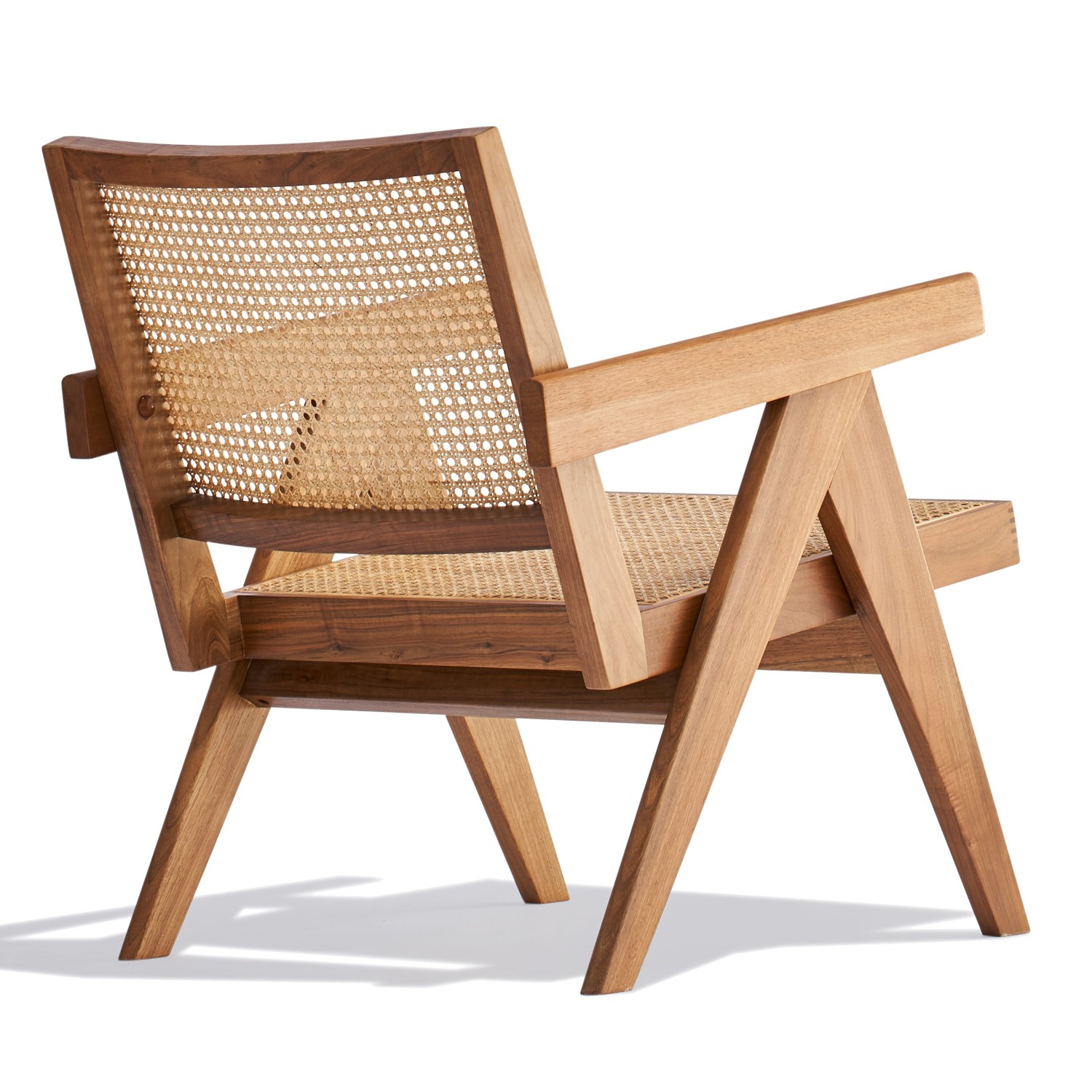 Compass nojatuoli käsinojilla tiikkipuuta ja luonnonrottinkia