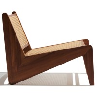 Compass Loungesessel aus Teakholz und natürlichem Rattan