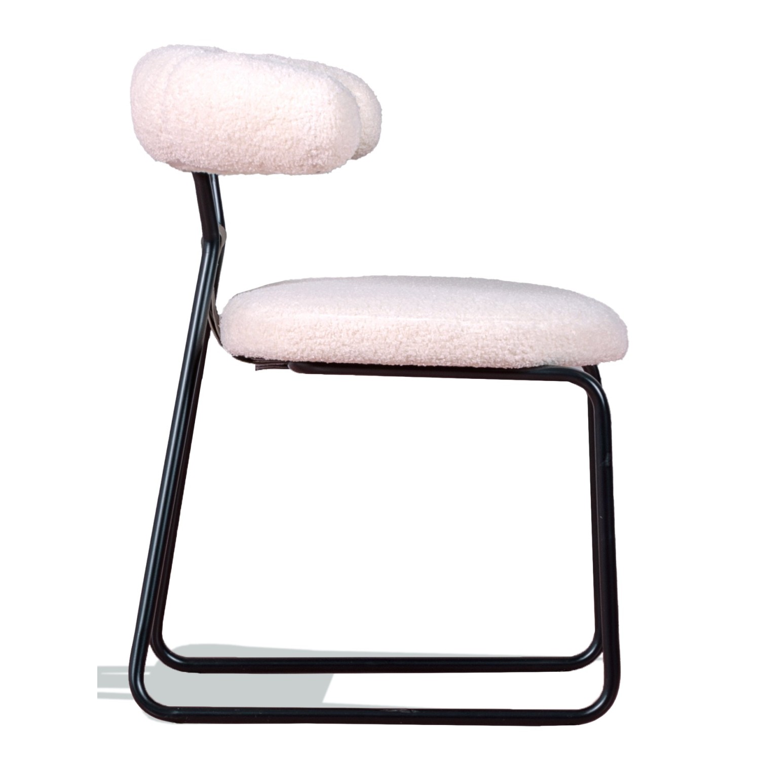 Cadeira de design Oxford estofada em bouclé