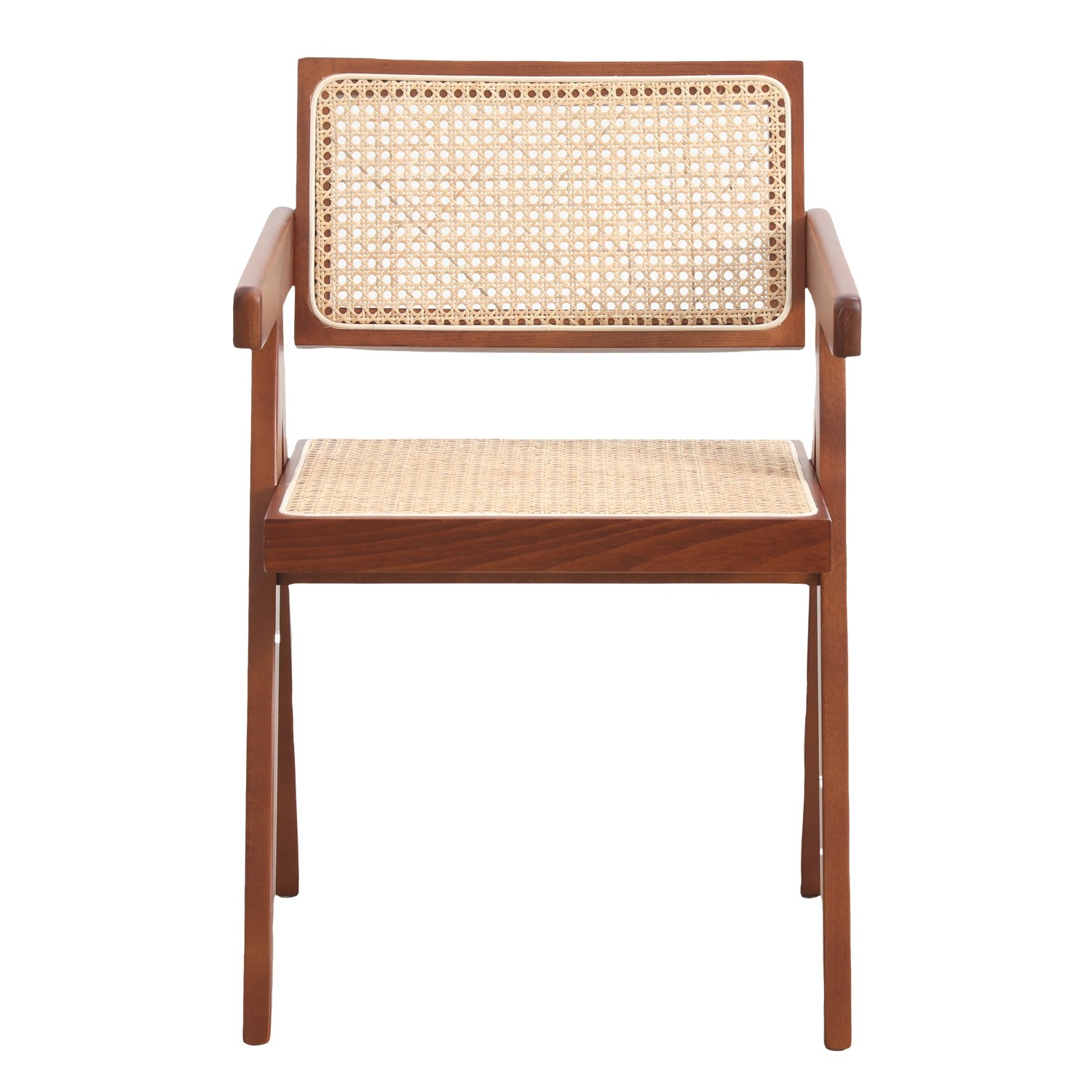 Réplique de la chaise Chandigarh avec accoudoirs du designer Pierre Jeanneret 