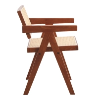 Replica della sedia Chandigarh con braccioli del designer Pierre Jeanneret 